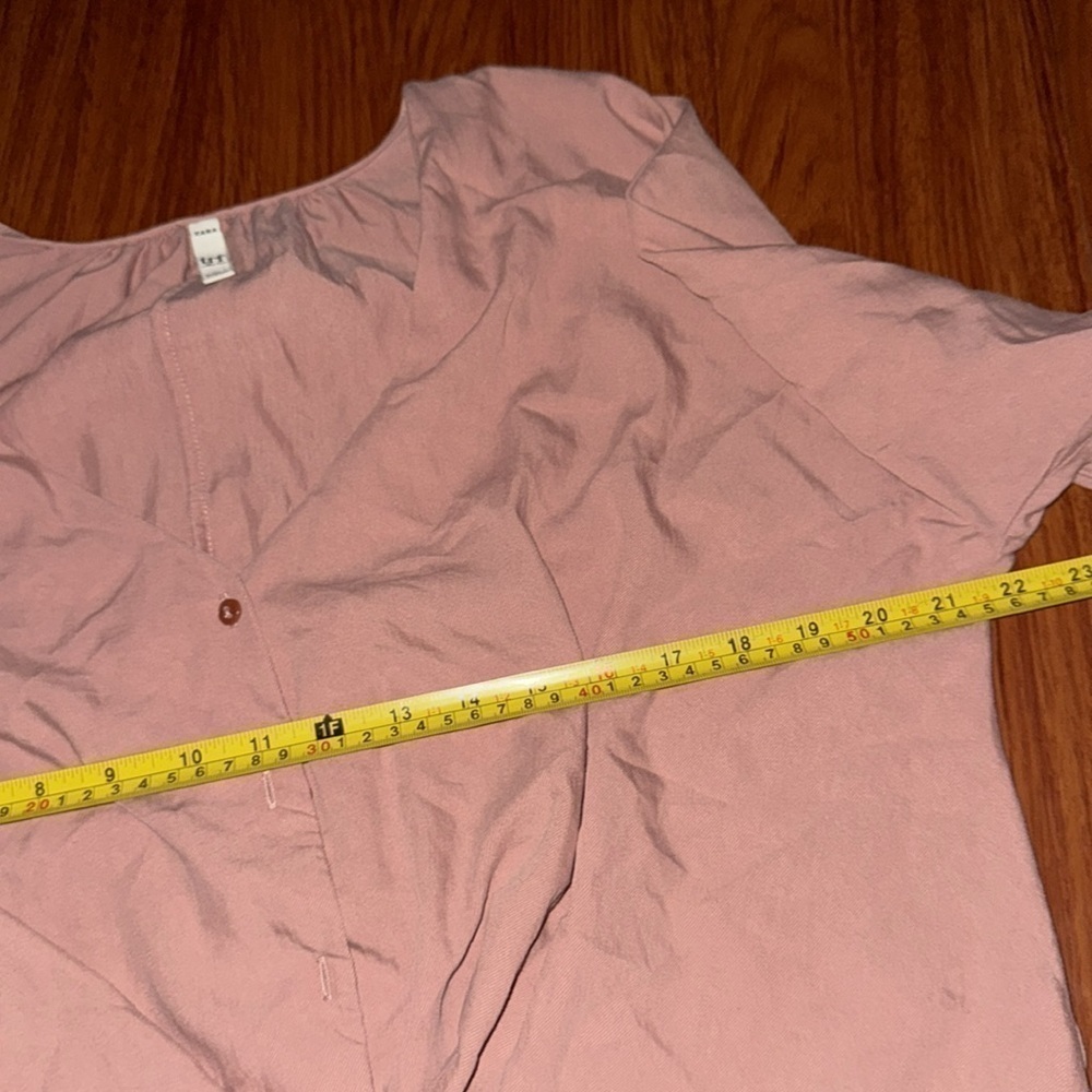 Zara TRF blouse Top Lyocell Mauve Dusty Pink Long Sleeve Popover Button Up XS - Picture 6 of 8